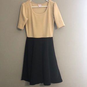 2 tone beige and black dress